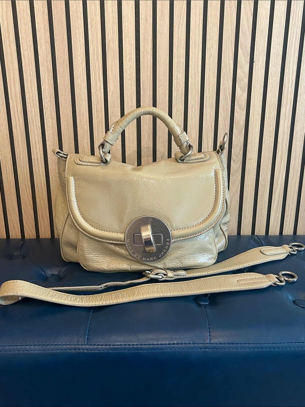 Marc Jacobs Cream Pigskin Leather Top-Handle Satchel
